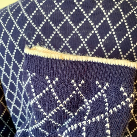 Vintage STURBRIDGE by ROOSEVELT Geometric Print Zippered Cardigan Sweate… - Picture 6 of 14